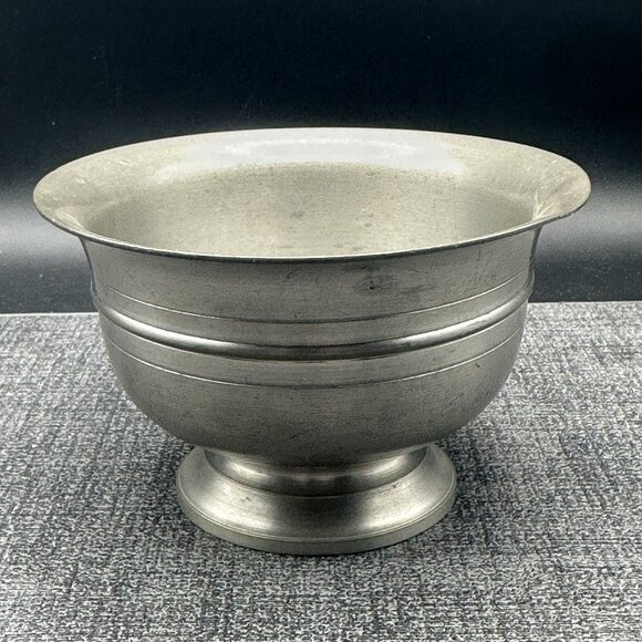 Crown & Rose Cast Pewter Sugar Bowl Made In England Marked 3" Vintage 1960s - Picture 1 of 13